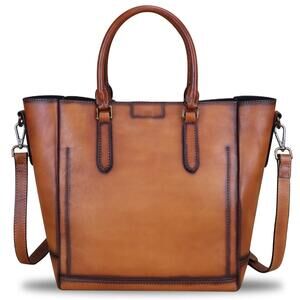 2267 Leather Handbags Vintage Handmade Tote Purse Cowhide Shoulder Bag